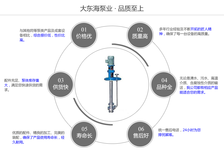 大東海泵業(yè)YWP型不銹鋼液下泵質(zhì)量保證圖